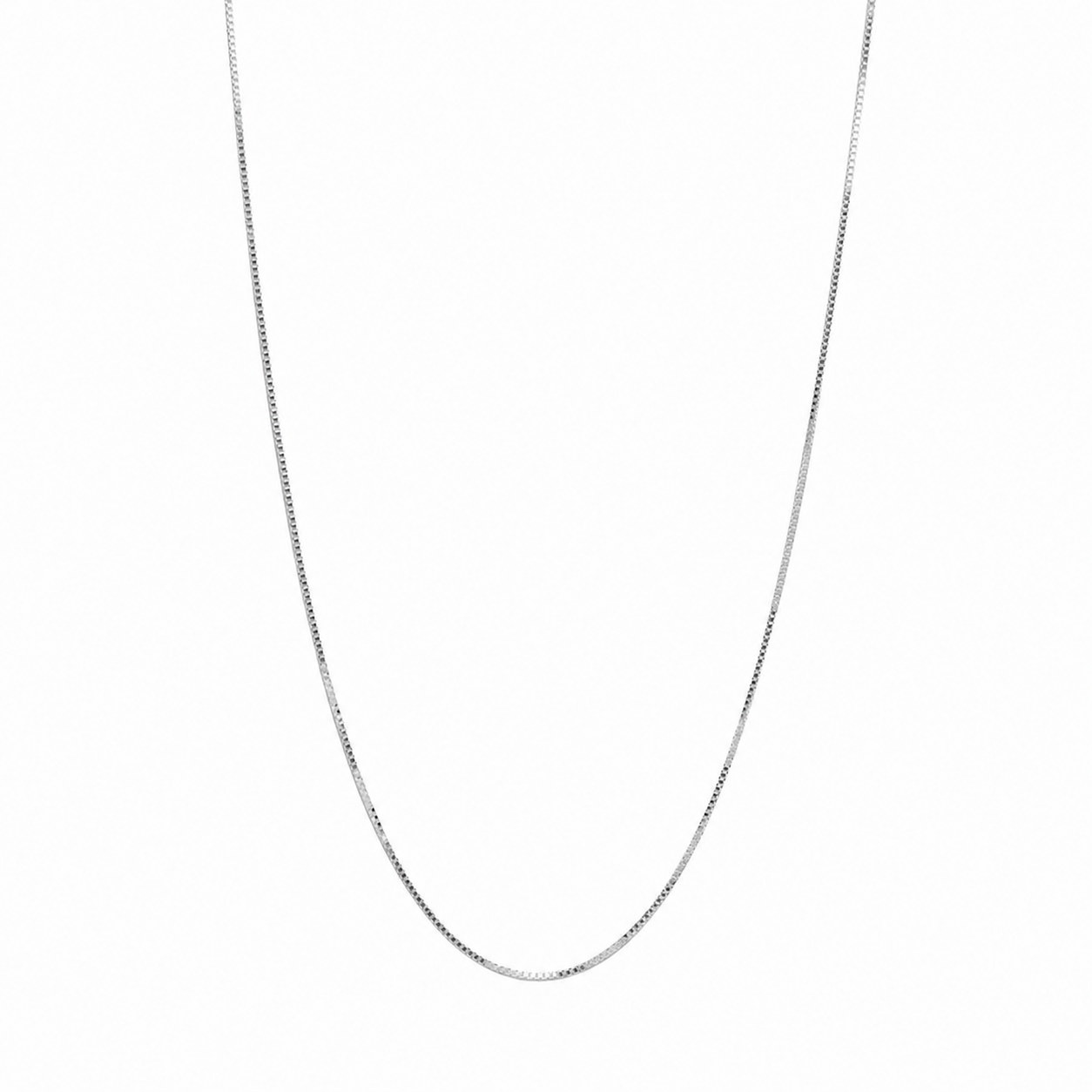 Cadena Veneciana 0.5mm 45cm de Oro Blanco de 9 Quilates