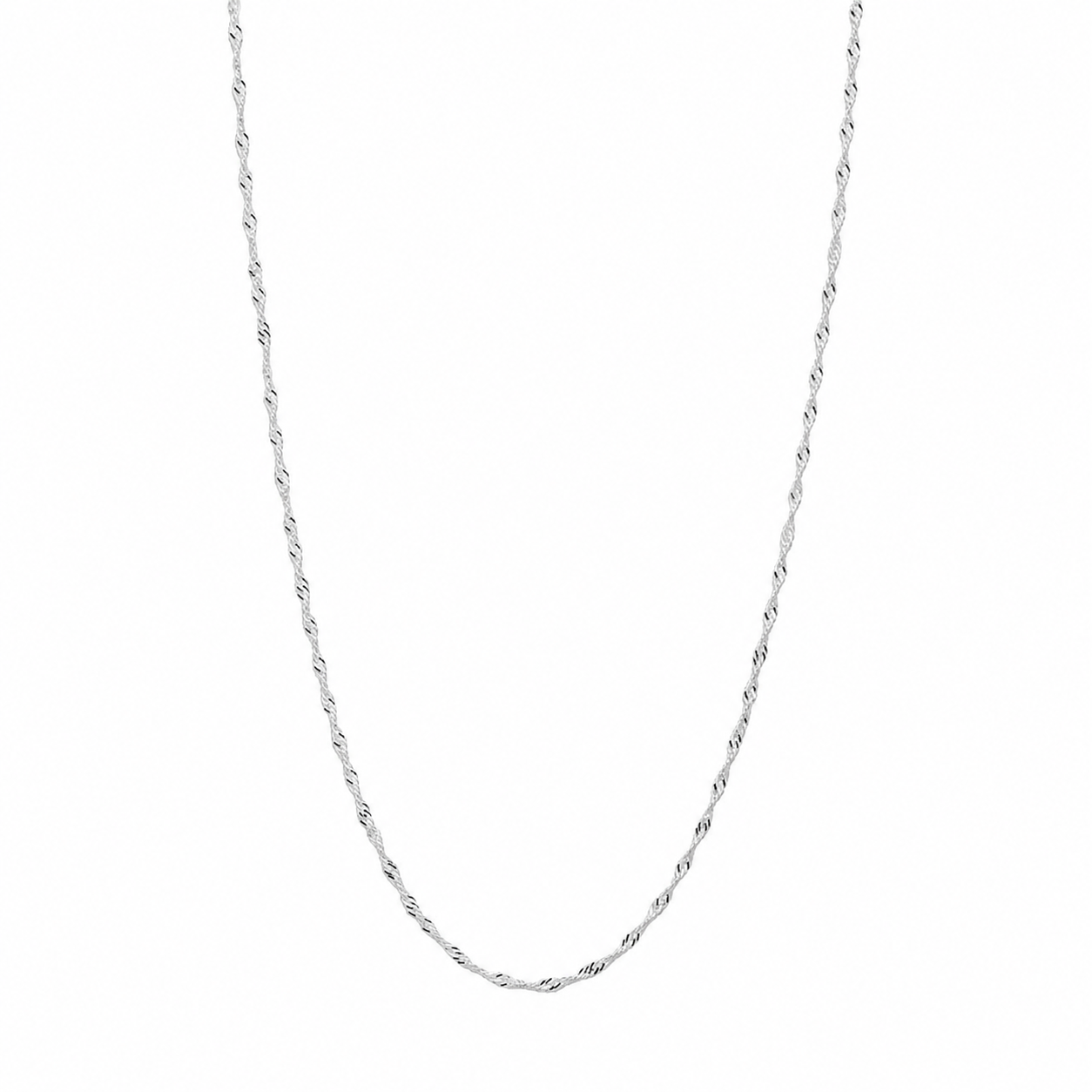 Gargantilla Singapur 1mm 45cm de Oro Blanco de 9 Quilates