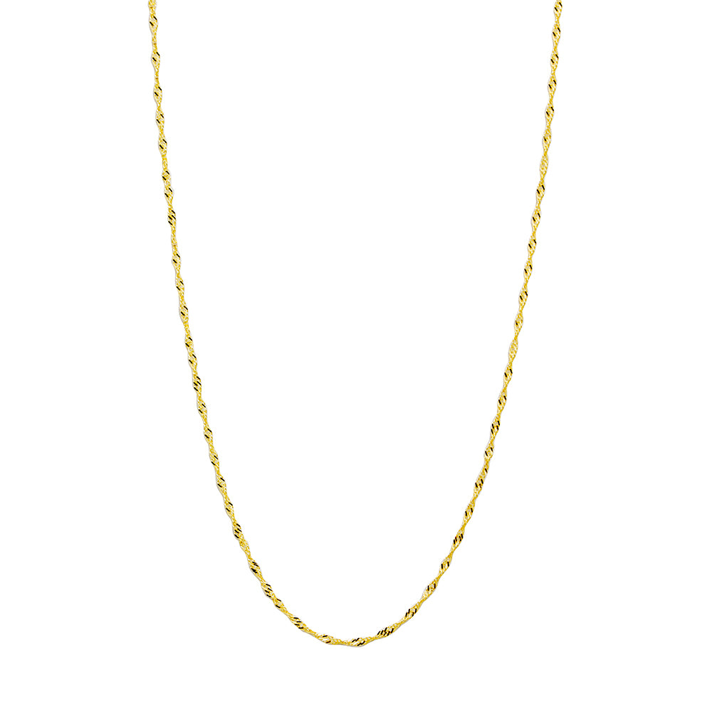 Cadena Singapur 45 cm 1 mm de Oro Amarillo de 9 Quilates