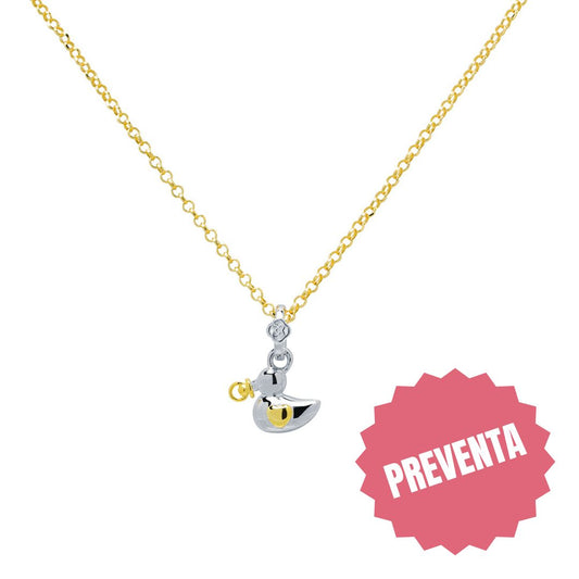 Cadena y Colgante Patito Bebé en Plata Personalizable - PREVENTA