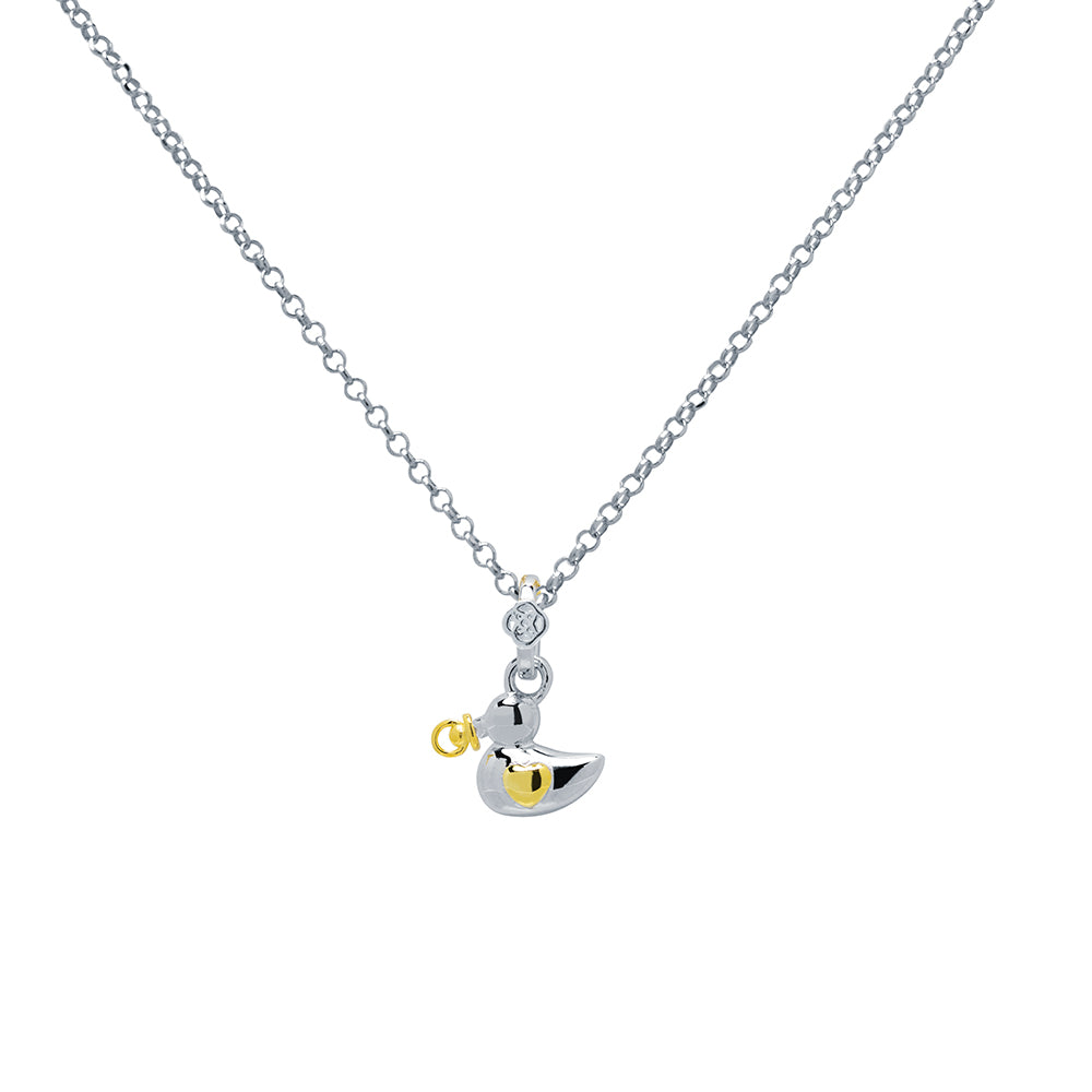 Colgante Patito con Chupete de Plata de Ley 925