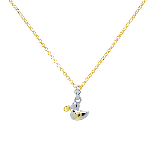 Cadena y Colgante Patito Bebé en Plata Personalizable