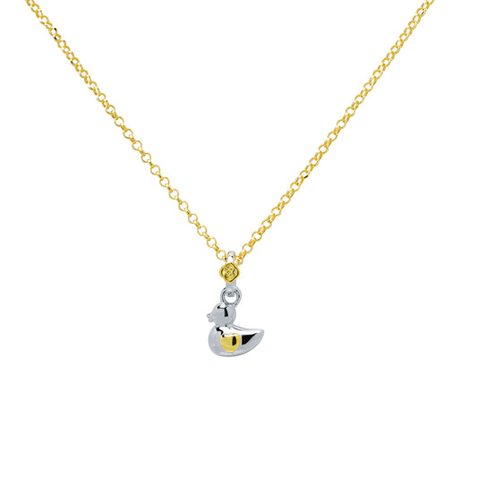 Cadena y Colgante Patito Niño en Plata Personalizable