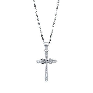 Colgante Cruz Infinito con Circonitas en Plata