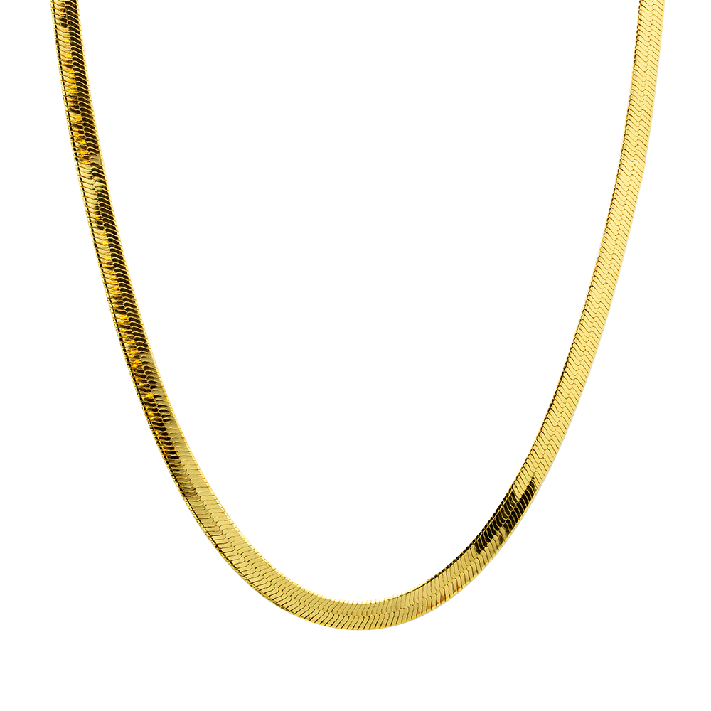 Cadena Cola de Serpiente Plana 42x6mm Plaqué Oro