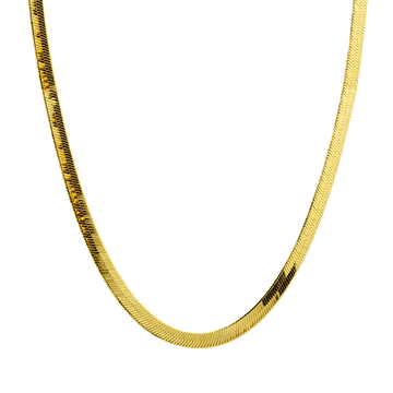 Cadena Cola de Serpiente Plana 42x6mm Plaqué Oro