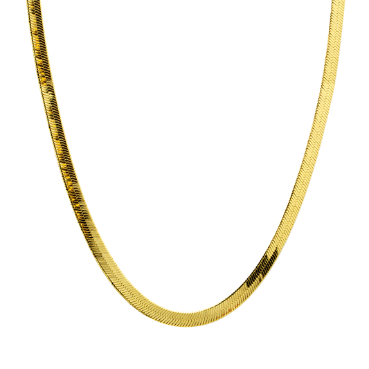 Cadena Cola de Serpiente Plana 42x6mm Plaqué Oro