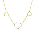 Gargantilla de Oro de 9 Quilates con Tres Corazones