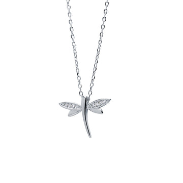 Cadena y Colgante Libélula con Circonitas en Plata