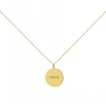 Placa lisa redonda (16mm) en Oro Amarillo 9 Kilates