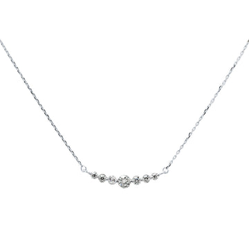 Cadena 7 Circonitas en Oro Blanco 9 Kilates
