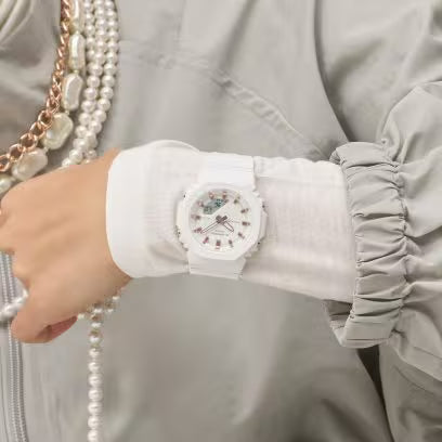 Reloj Casio G-SHOCK Mujer Anaógico-Digital Blanco y Oro Rosa
