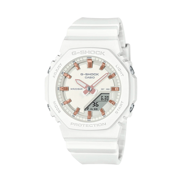 Reloj Casio G-SHOCK Mujer Anaógico-Digital Blanco y Oro Rosa