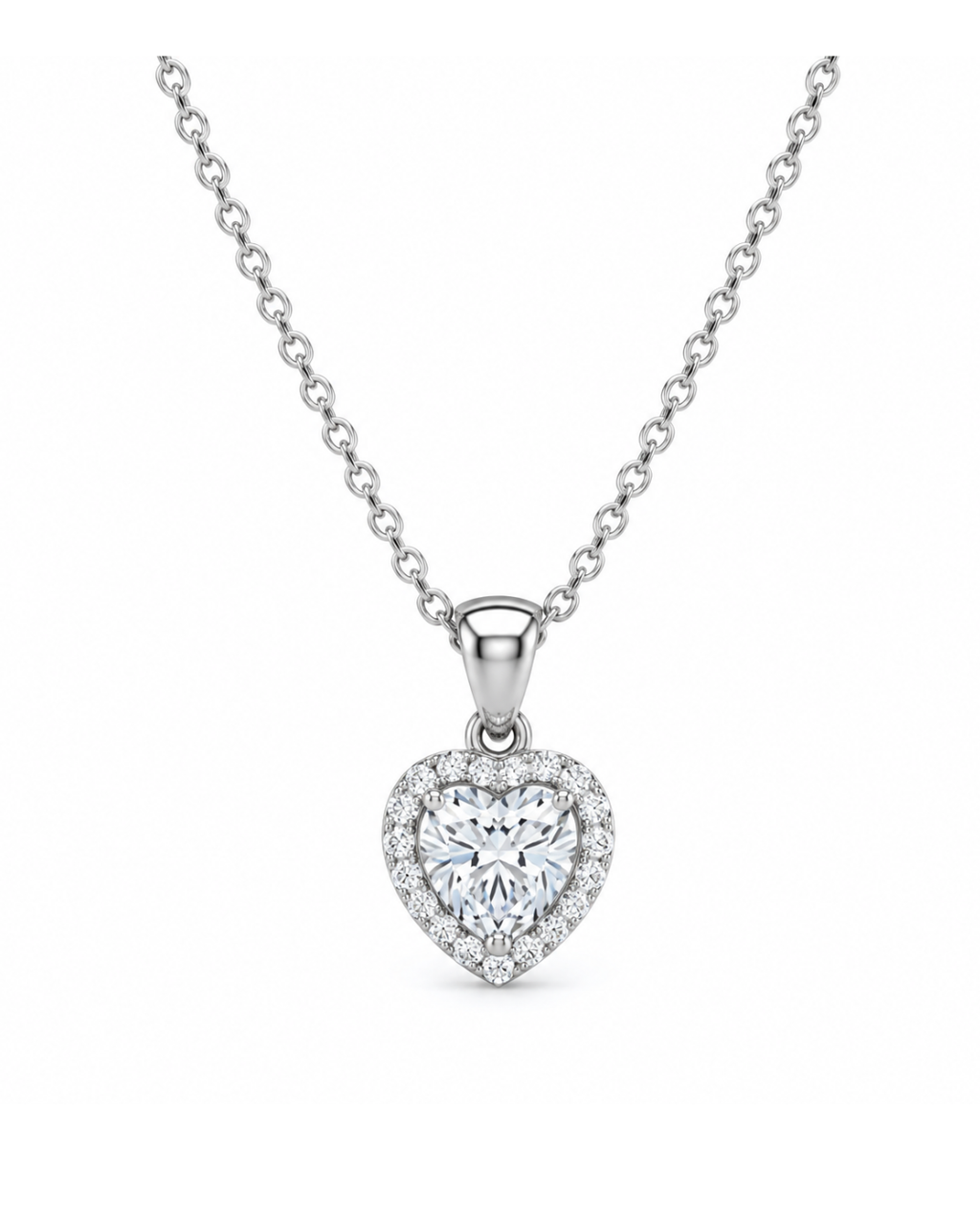 Gargantilla Corazón de Plata de Ley 925 con Moissanita