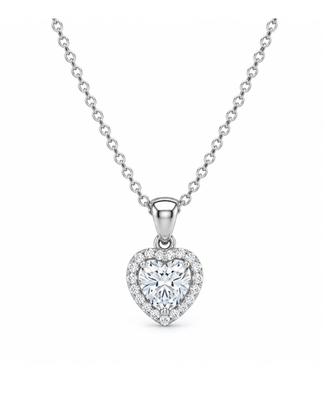 Gargantilla Corazón de Plata de Ley 925 con Moissanita