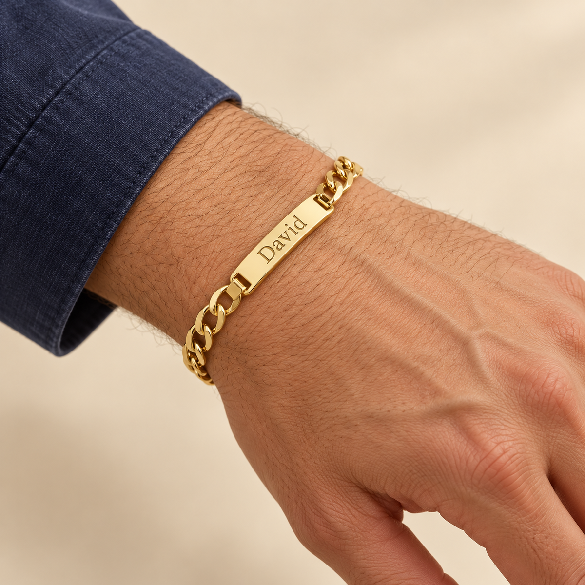 Pulsera Barbada Nomeolvides de Oro de 9 Quilates