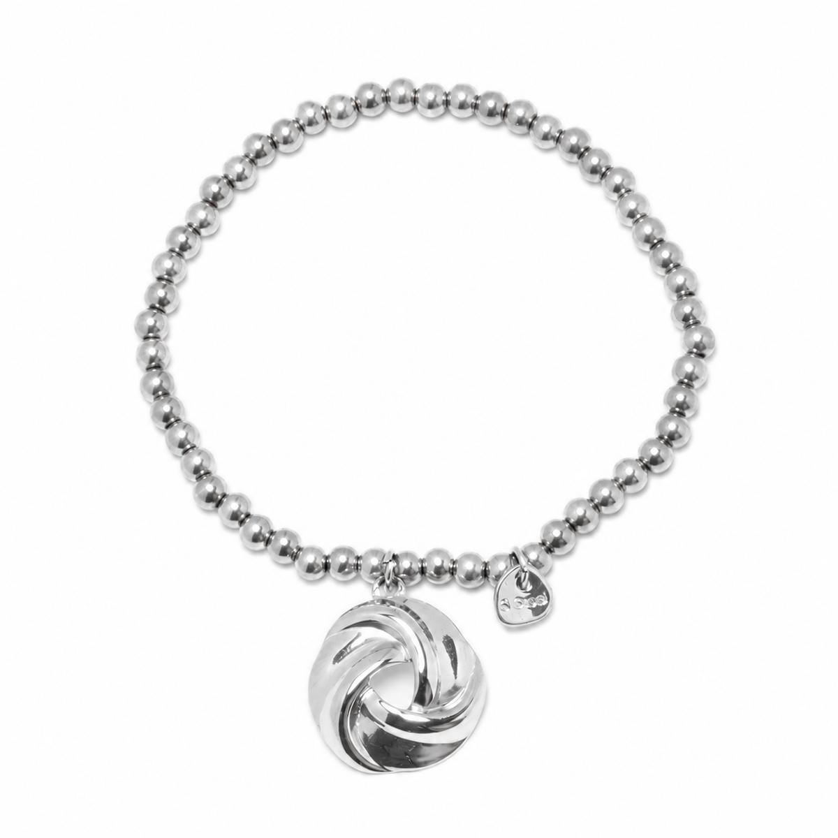 Pulsera de Bolas con Nudo de Acero Inoxidable