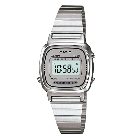 Reloj Casio Mujer Digital Classical Gris Acero Inoxidable