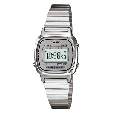 Reloj Casio Mujer Digital Classical Gris Acero Inoxidable