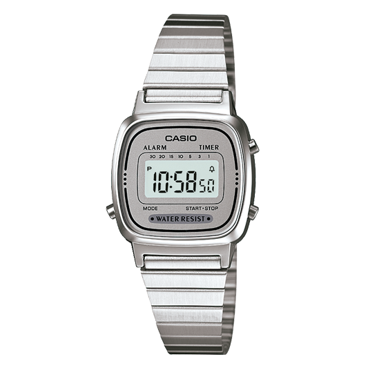 Reloj Casio Mujer Digital Classical Gris Acero Inoxidable