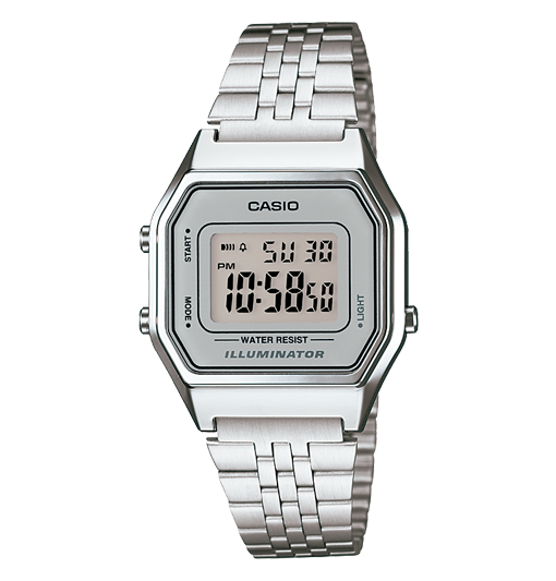 Reloj Casio Unisex Digital Classical Vintage Gris Acero Inoxidable