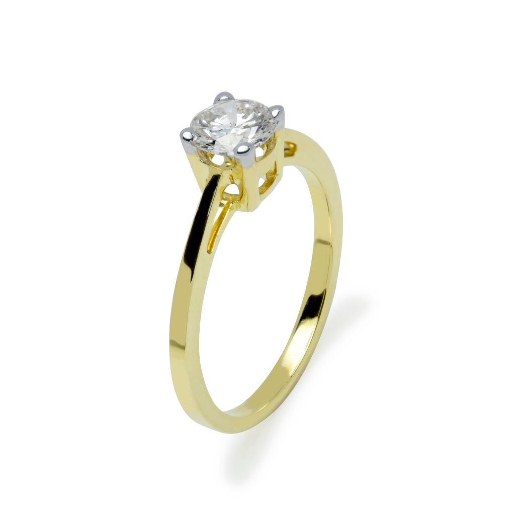 Anillo Solitario Erin con Diamante Creado 0,67 Quilates en Oro Amarillo 9 Kilates