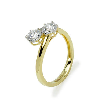 Anillo Compromiso Vera con Diamantes Creados 1,050 Quilates en Oro Amarillo
