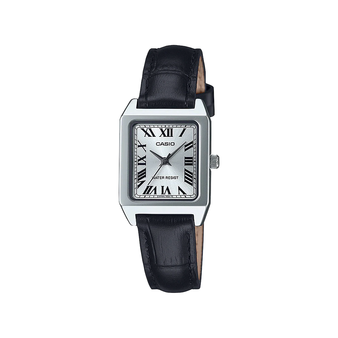 Reloj Casio Timeless Mujer Cuadrangular Analogico Negro Piel