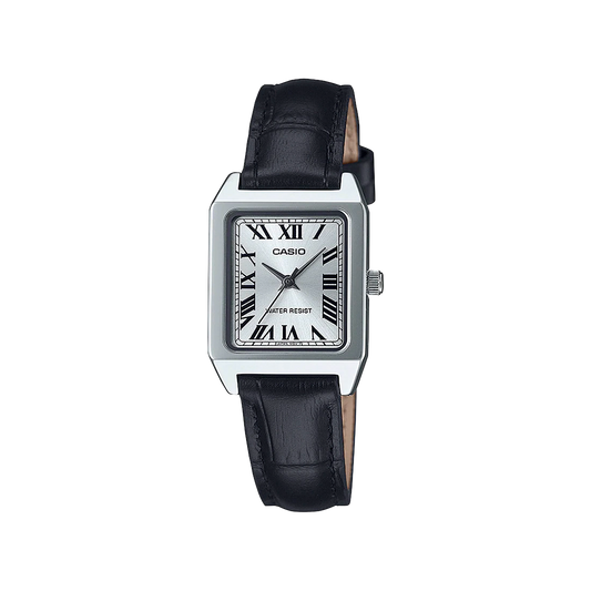 Reloj Casio Timeless Mujer Cuadrangular Analogico Negro Piel