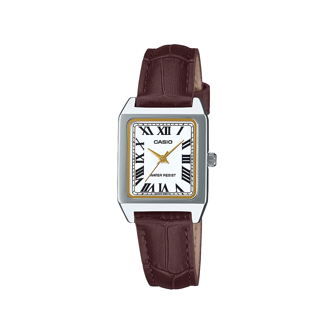 Reloj Casio Timeless Mujer Cuadrangular Analogico Marrón Piel