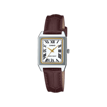 Reloj Casio Timeless Mujer Cuadrangular Analogico Marrón Piel