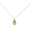 Medalla Oval Virgen Milagrosa de Oro de 9 Quilates