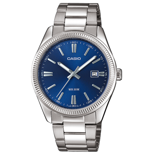 Reloj Casio Timeless Hombre Analogico Azul Acero Inoxidable