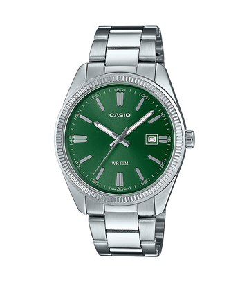 Reloj Casio Timeless Hombre Analogico Verde Acero Inoxidable