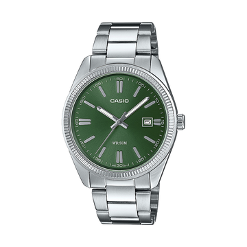 Reloj Casio Timeless Hombre Analogico Verde Acero Inoxidable