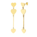 Pendientes de Acero con Tres Corazones