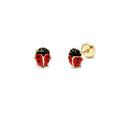 Pendientes Mariquita de Oro de 9 Quilates con Esmalte