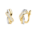 Pendientes Catalán Bicolor de Oro 18k con Circonitas