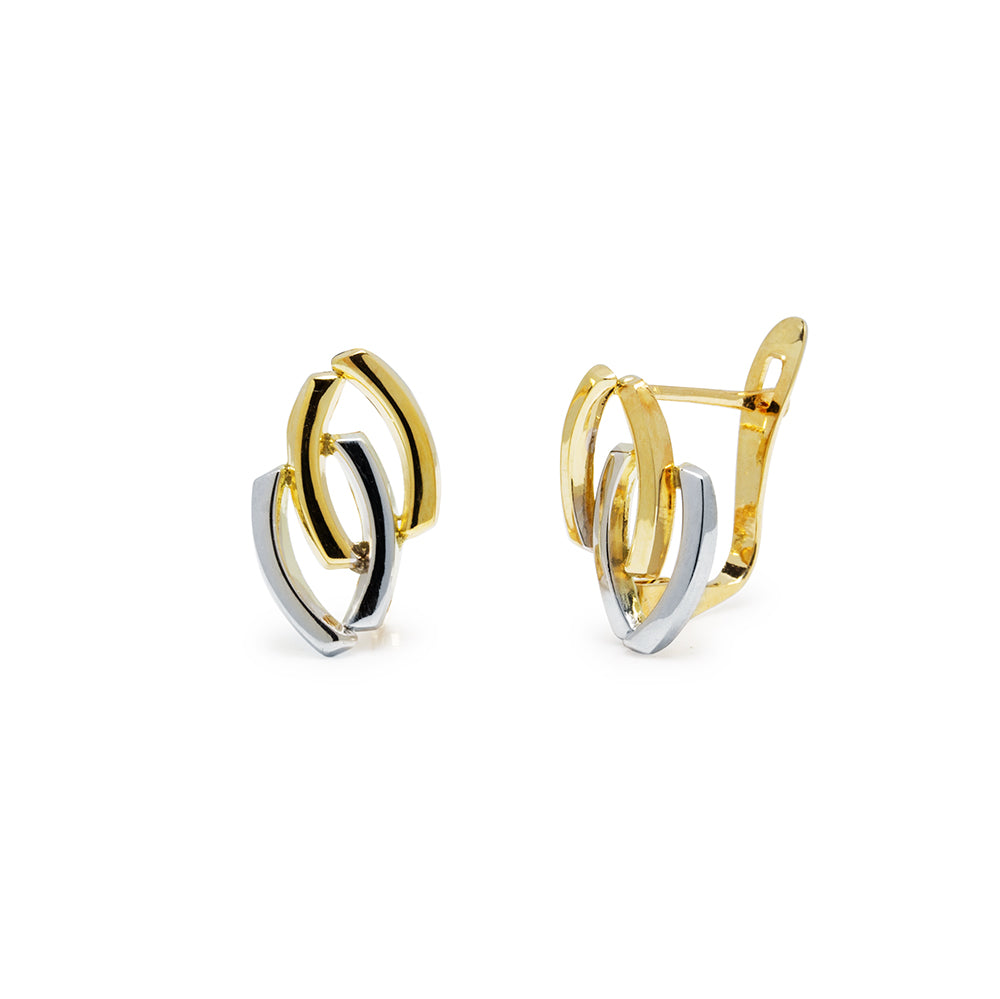 Pendientes Sandra en Oro Bicolor 9 Kilates