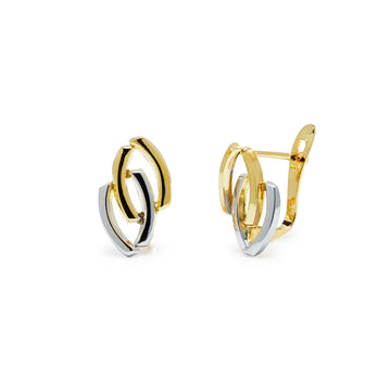 Pendientes Sandra en Oro Bicolor 9 Kilates