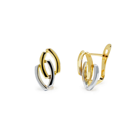 Pendientes Sandra en Oro Bicolor 9 Kilates