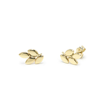 Pendientes Rama Liso en Oro Amarillo 9 Kilates