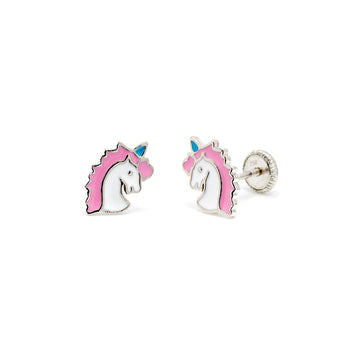 Pendientes Niña Unicornios en Plata