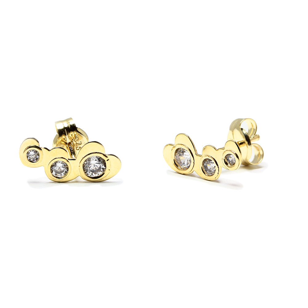 Pendientes de Presión Corazón de Oro de 9 Quilates