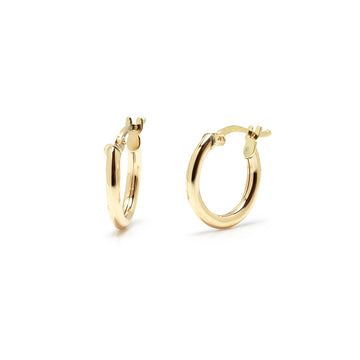 Aros Tubo Lisos 14x2 mm en Oro Amarillo 9 Kilates