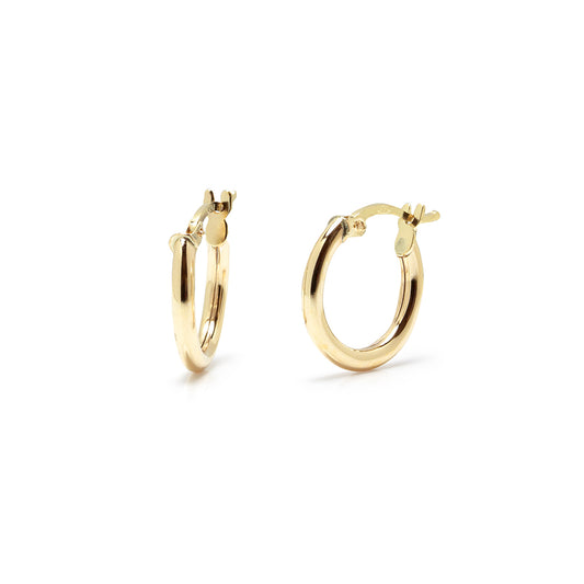 Aros Tubo Lisos 14x2 mm en Oro Amarillo 9 Kilates