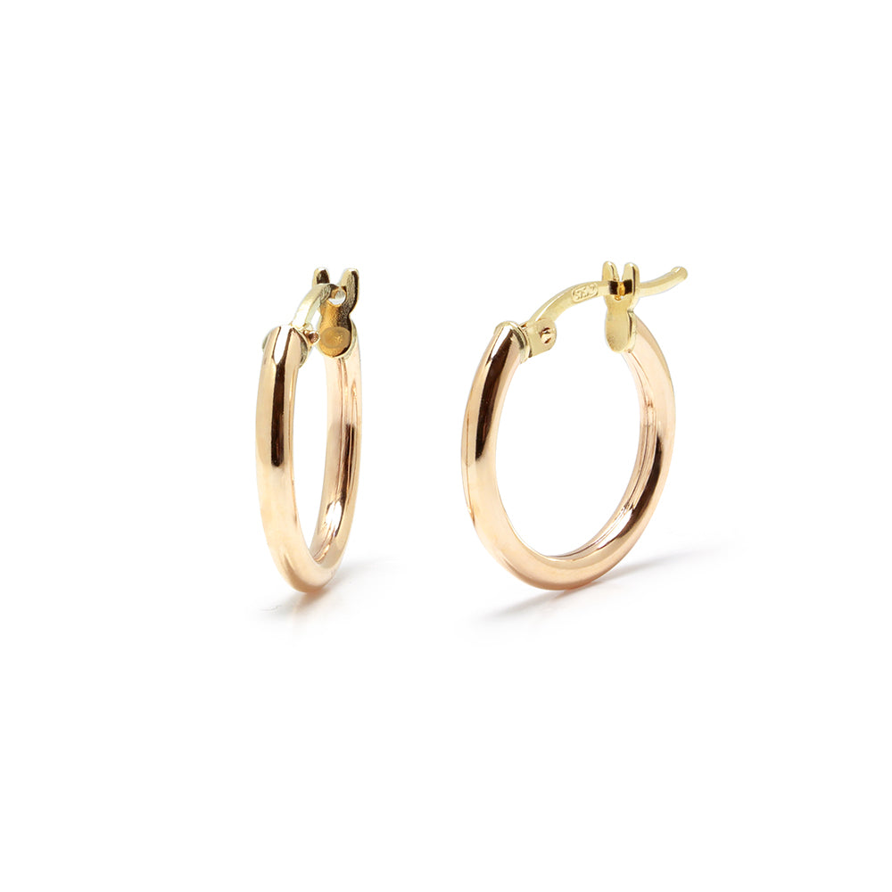 Pendientes Criollas Tubo de Oro de 9 Quilates