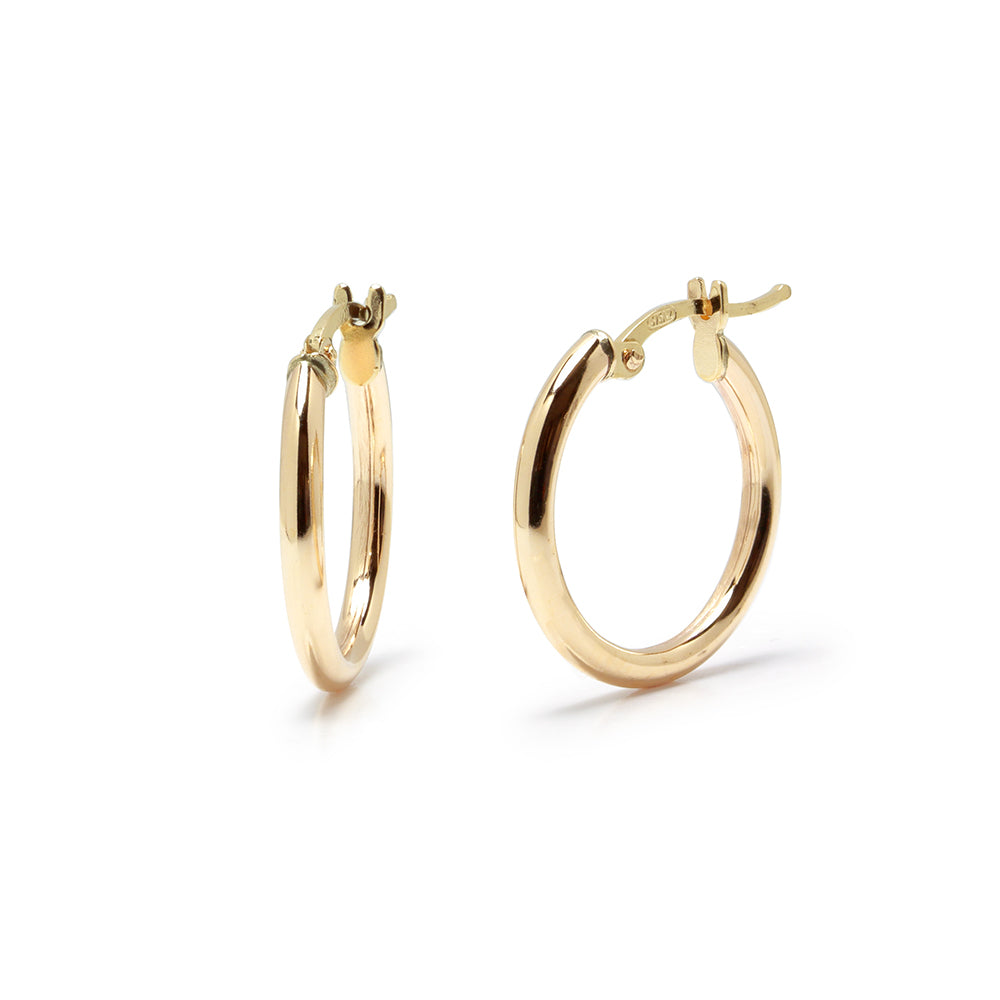 Pendientes Criollas Tubulares de Oro de 9 Quilates