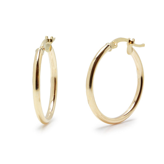 Aros Tubo Lisos 25x2 mm en Oro Amarillo 9 Kilates