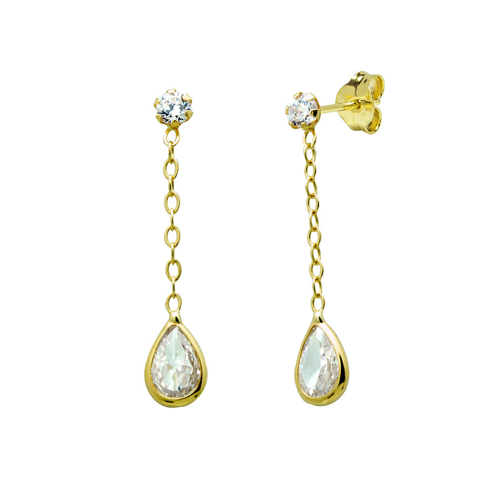 Conjunto Allegra Cadena con Colgante y Pendientes en Oro Amarillo de 9 Kilates